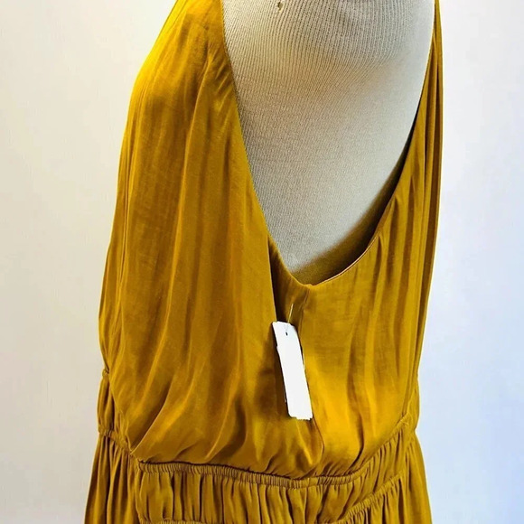 NWT NINE WEST Women Sleeveless Pullover High Neck Pleaded Yellow Shirt Size XXL - Picture 10 of 13